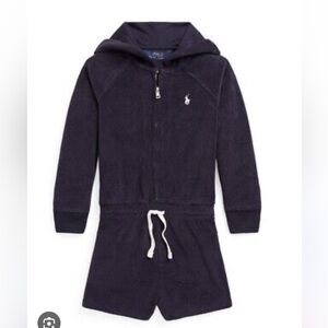 Polo Ralph Lauren Navy Hooded Romper New with Tags